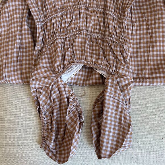 Reformation Brown Checkered Midi Dress - Picture 7 of 10